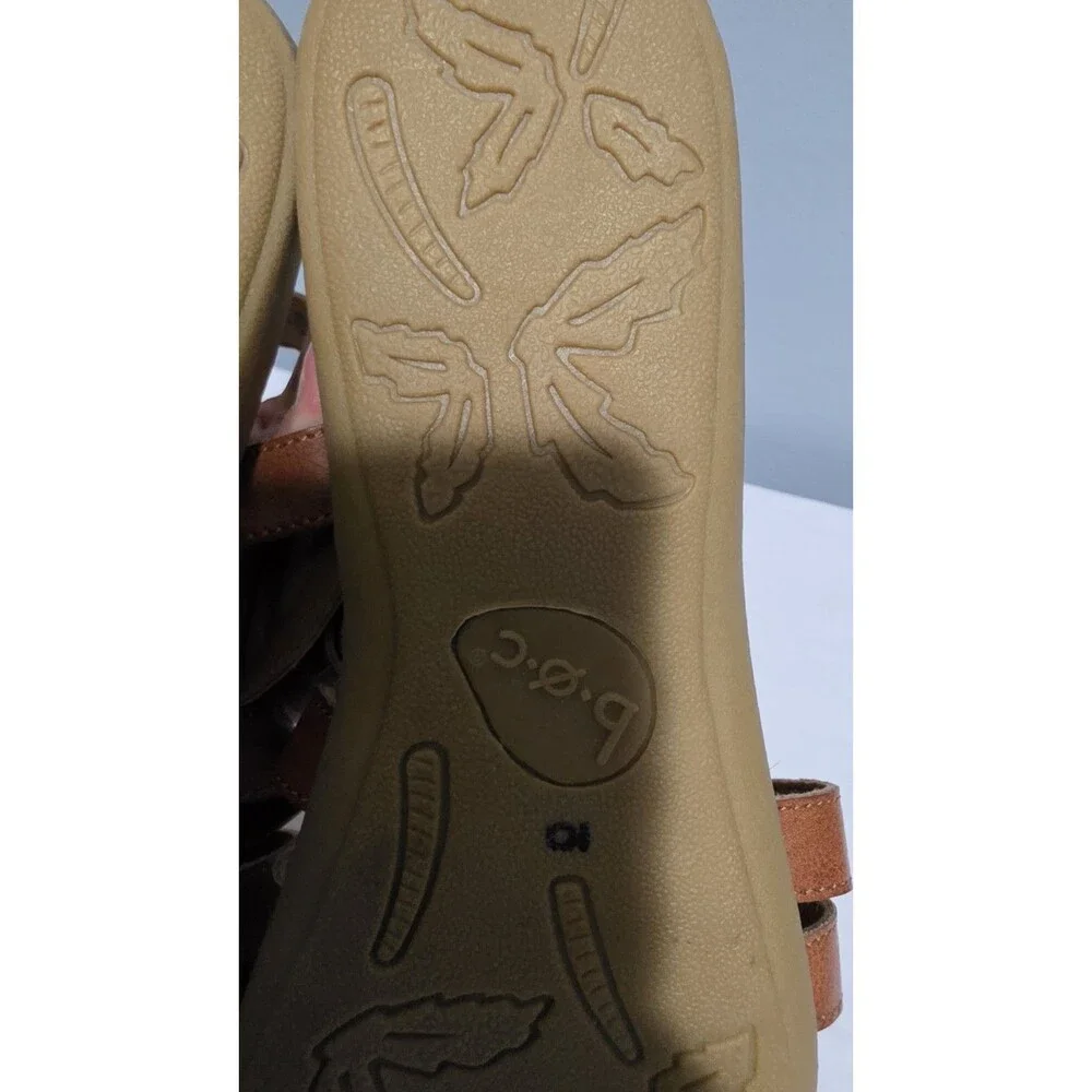BOC Born Altheda Criss Cross Sandals Womens Sz 10 M Brown Comfort Strappy Vegan